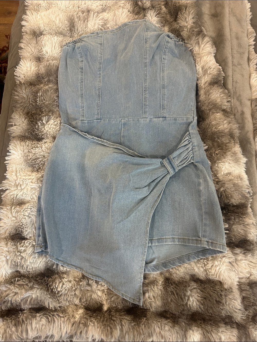 Light Wash Denim Strapless Romper (never worn)